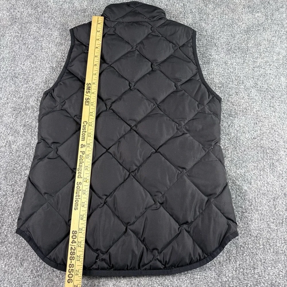 J.Crew‎ Down Puffer Vest Women XXS Black Quilted Preppy Minimalist  Capsule Cozy